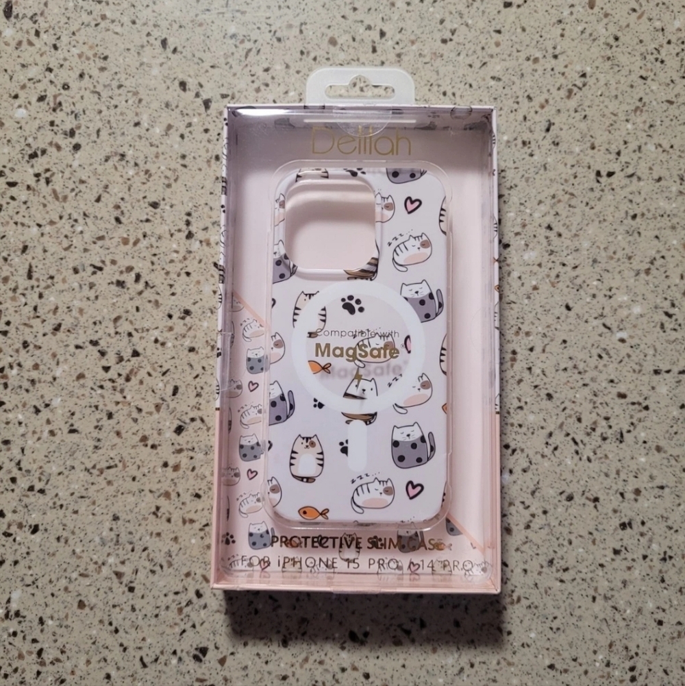 Delilah iPhone 15 Pro & 14 Pro Slim Durable Case Magsafe Cat Kitten Meow Case